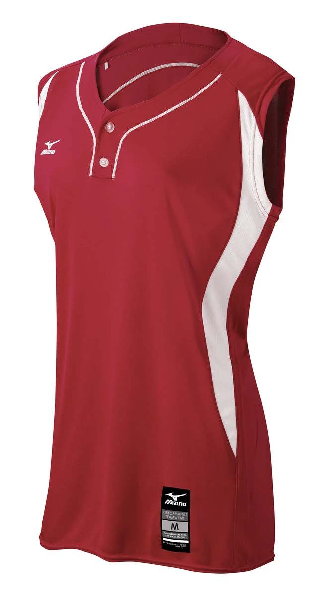 Mizuno Girls Elite 2-Button Sleeveless Game Jersey 3 Mizuno Girls Elite 2-Button Sleeveless Game Jersey - Image 3
