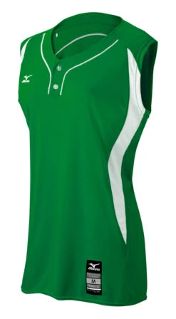 Mizuno Girls Elite 2-Button Sleeveless Game Jersey 15 Mizuno Girls Elite 2-Button Sleeveless Game Jersey -Baseball Bargains Store 350606 4100