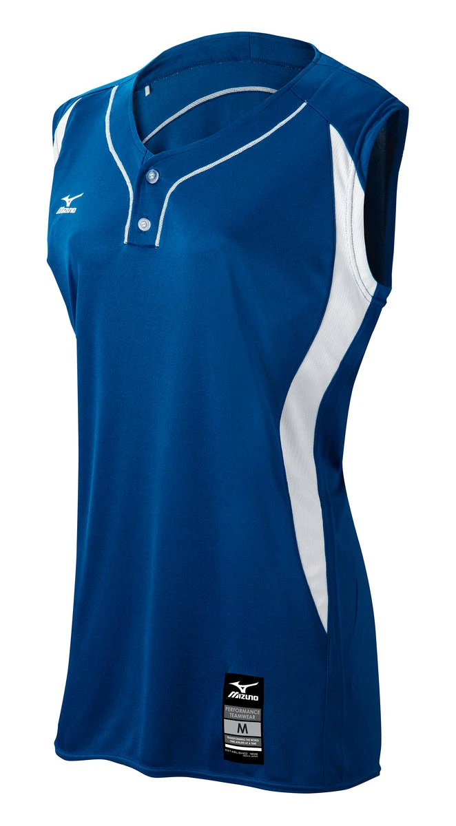 Mizuno Girls Elite 2-Button Sleeveless Game Jersey 5 Mizuno Girls Elite 2-Button Sleeveless Game Jersey - Image 5