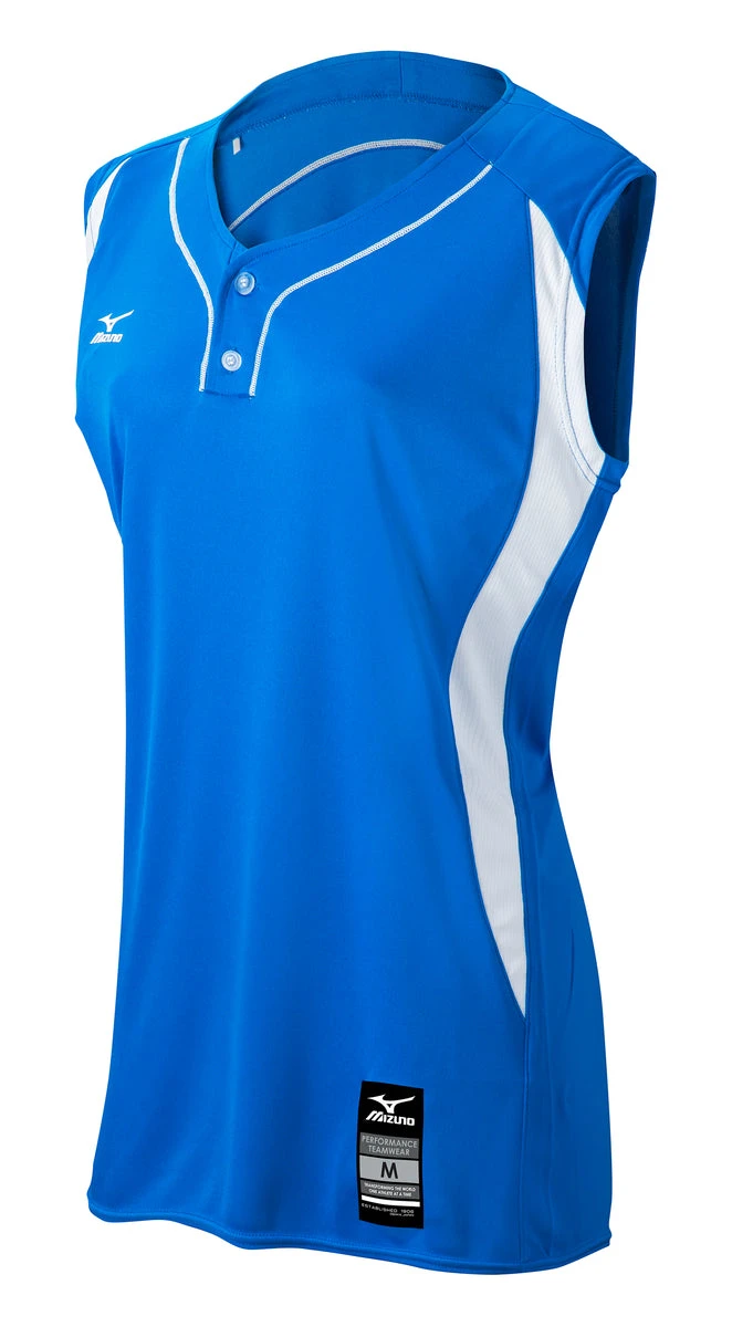 Mizuno Girls Elite 2-Button Sleeveless Game Jersey 4 Mizuno Girls Elite 2-Button Sleeveless Game Jersey - Image 4