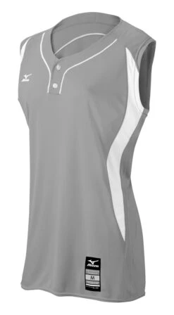 Mizuno Girls Elite 2-Button Sleeveless Game Jersey 19 Mizuno Girls Elite 2-Button Sleeveless Game Jersey -Baseball Bargains Store 350606 9100